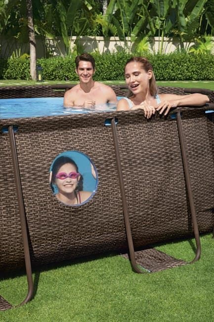 Piscine BESTWAY hors sol ovale Power Steel Swim Vista rotin 488 x 305 x 107cm - illustration 3